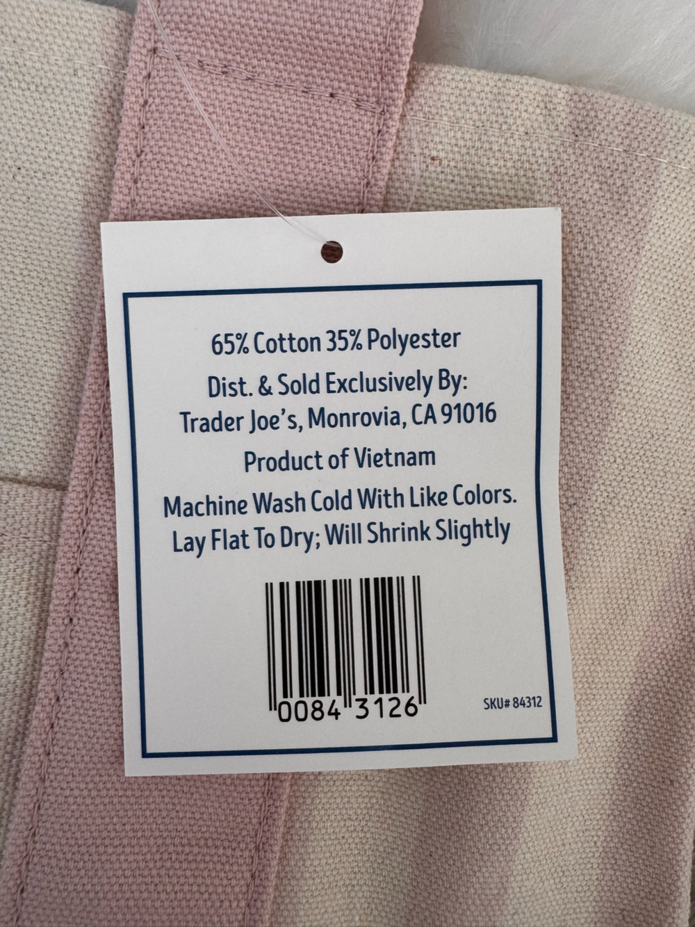 💞Limited Edition Trader Joe’s Mini Tote Bag - Light Pink Striped Summer 2026 - Picture 2 of 5
